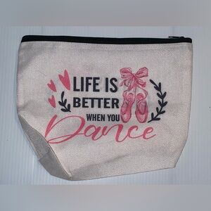 Pink and Black Dance Themed Pouch